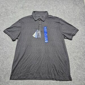 NWT NAT NAST Luxury Originals Polo Shirt Superior Gray Woven Stritch Size Large